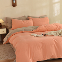Ensemble de literie en coton écologique 200TC pur 4 pièces, vente en gros, housse de couette, logo personnalisé, OEM ODM OEKO TEX, sans plastique