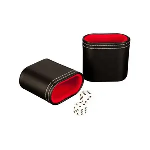 backgammon accessories leather dice cups Factory high quality custom black faux leather backgammon dice cup for backgammon