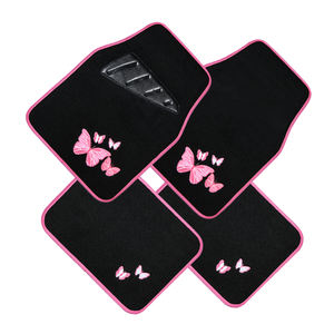 Ensemble de 4 tapis de sol de voiture en nylon universels avec protège-talons antidérapants de 2 mm d'épaisseur pour berlines, SUV, camions et fourgonnettes - Product Image 1