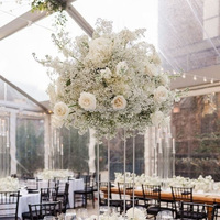 Boule de fleurs en hydrangea blanc en soie de 80 cm avec support en métal pour décoration de mariage, fleur de mariage