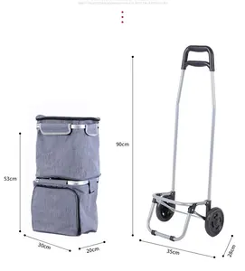 2 tekerlekler ile alışveriş arabası sepeti bakkal katlanabilir sepeti toptan alışveriş tekerlekli çantalar