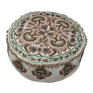 ร้อนขายบ้านโมเดิร์นPuffอินเดียHandmade FootสตูลBohoออตโตมันรอบPuffs 40X40X20 ซม - Product Image 1