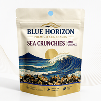 Sachet plastique personnalisé imprimé, de qualité alimentaire, recyclable, à fermeture éclair, en PE, à fond plat, pour l'emballage de fruits congelés et de snacks de mer