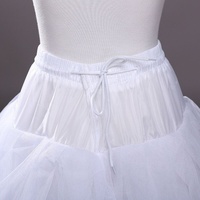 Jupon Crinoline Femme 2-8 Cerceaux, Coupe A-Line, Bordure Dentelle, Blanc, Taille Élastique, pour Robe de Mariée