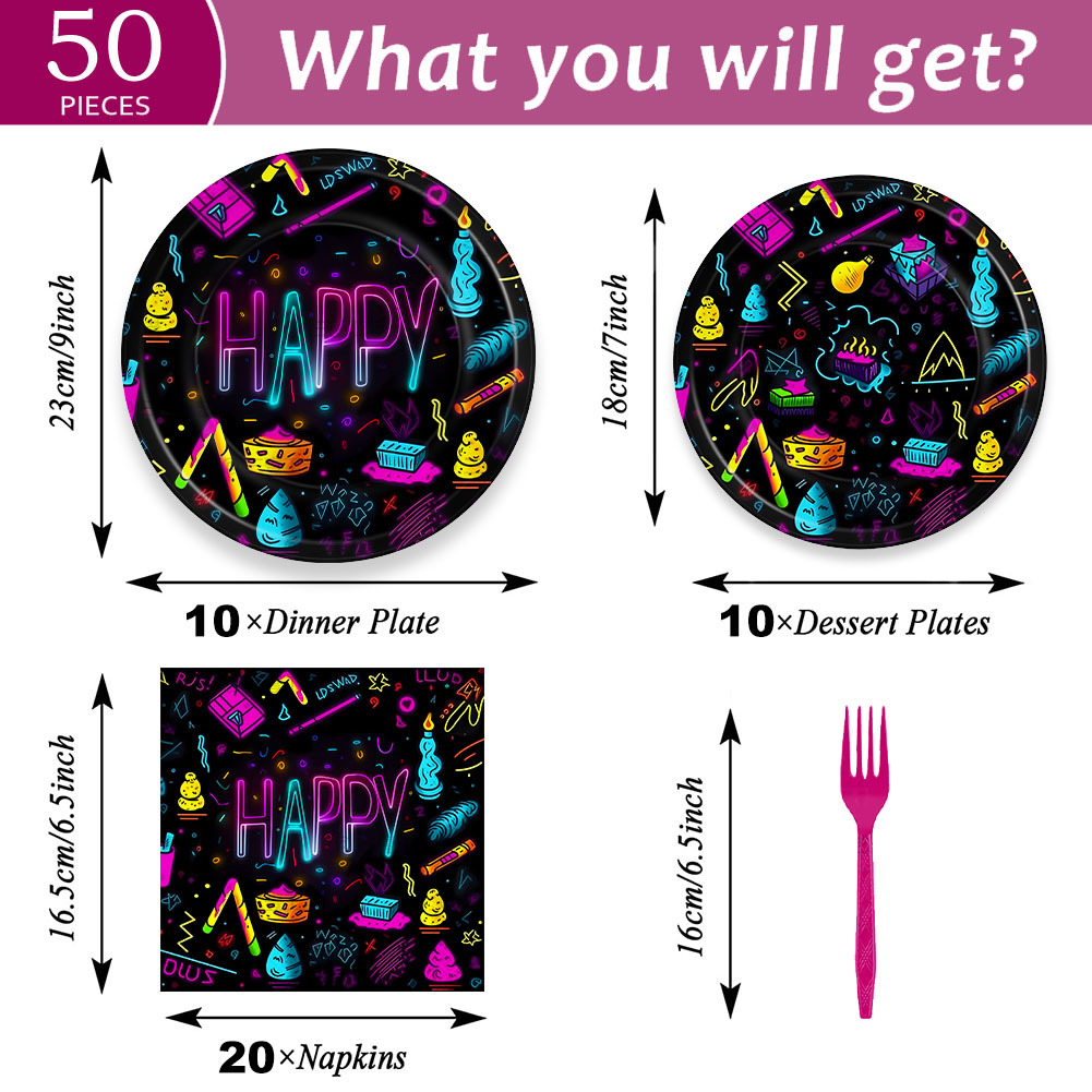 Néon 50pcs pour 10 personnes