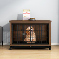 Enclos pour chien d'intérieur en bois avec zone de toilette séparée, cage pour chiens de petite et moyenne taille, maison pour chiot Shiba Inu