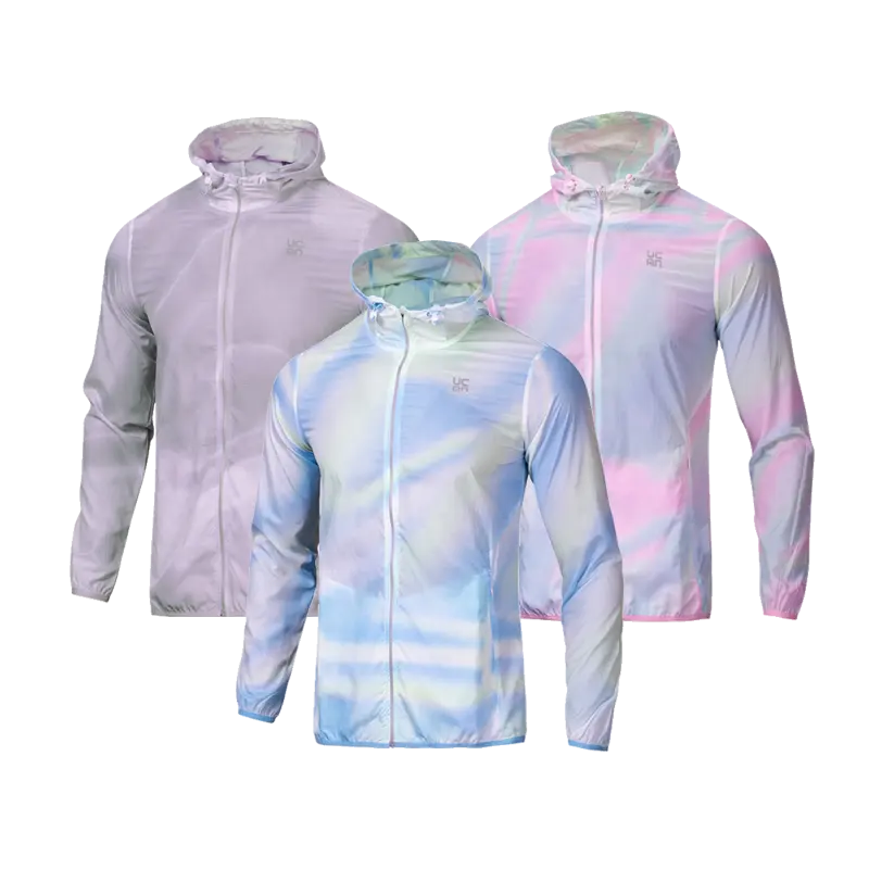 High Quality Polyester Light Weight Fashion Outfit Windbreaker Jacket Tie Dye Hoodie Camping Windbreaker