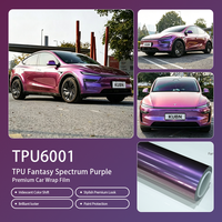 Rouleaux de film automobile TPU violet vénitien auto-réparant, installation humide, finition brillante, dernière technologie, adapté aux voitures personnalisées