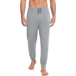 กางเกงนอนผู้ชายผ้าใยไผ่สีเทาเฮเทอร์ ไซส์เล็ก เนื้อนุ่ม มีกระเป๋า ทรงลำลองขายาว - Product Image 4