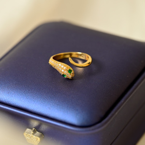 Cincin jari susun Zircon Boho dapat diatur buku jari ular emas Set Vintage Goth Serpentine cincin perhiasan untuk Partis Serpiente - Product Image 2