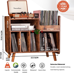 Factory Custom Wooden <strong>CD</strong> <strong>Storage</strong> Cabinet Adjustable Layer Media DVD Rack Multifunctional Book <strong>Shelf</strong> for Living Room Study Room - Product Image 2