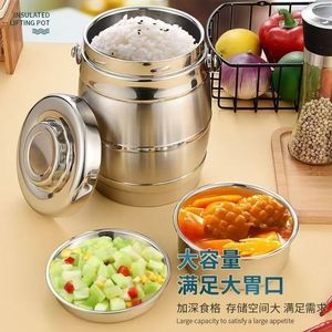 Insulated Stainless Steel Lunchbox 3 Tier Cylinder Large Capacity For Students And Adults - Product Image 1
