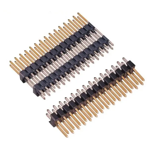 2.54mm H2.5 Gold Plated Straight DIP Pin Header Single Dual Plastic Customized Pin Length 1-80 pin Single Double Tier