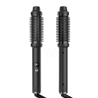 Brosse chauffante en céramique personnalisable pour la vente en gros, lisseur et boucleur de cheveux électrique portable avec écran LCD pour usage domestique