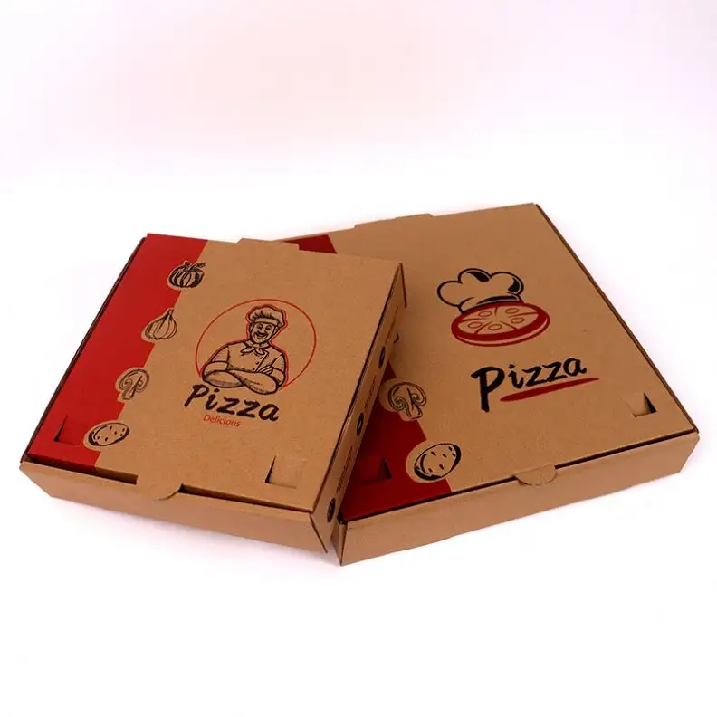 مخصص 5 7 8 9 10 12 16 20 24 28 32 بوصة المموج كرتون وصفت البيتزا مربع أبيض بيتزا صندوق تغليف ورقي للأغذية
