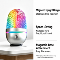 Microphone de bureau professionnel RVB coloré avec support pour karaoké, jeux, chat vocal et diffusion en direct