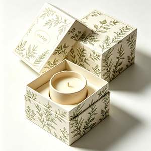 Boîte cadeau rigide personnalisée FX pour bougie parfumée de Noël avec couvercle, fermeture magnétique, en papier kraft recyclable, avec gaufrage haut de gamme à l'intérieur - Product Image 3