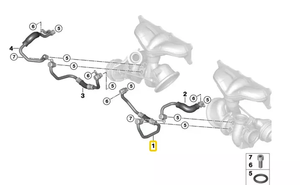 Suku cadang otomotif 11537558899 jalur suplai selang pendingin Turbocharger mobil 11537558899 untuk BMW E90 E92 E93 E88 E82 335I N54 740I - Product Image 2