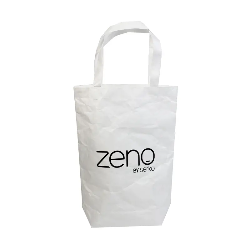 Logo personalizzato untearable lavabile dupont tyvek carta kraft imballaggio della spesa shopping tote bag