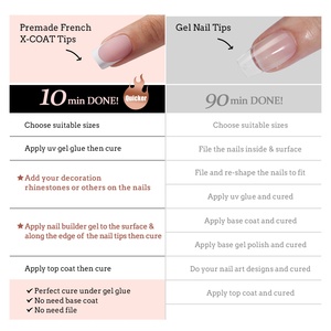 XCOATTIPS Faux Ongles Réutilisables en Gros Courts Carrés Couverture Complète French Manucure Gel Doux X Coat Tip Faits à la Main à Coller - Product Image 5