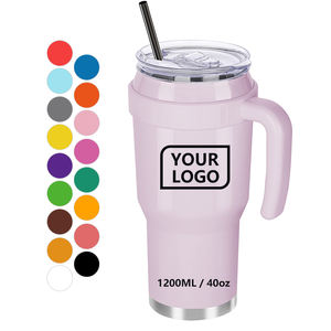 <span class=keywords><strong>Gobelets</strong></span> isothermes à double paroi écologiques OEM de 40 oz en acier inoxydable, gobelet de voyage de 40 oz avec poignée et logo - Product Image 1