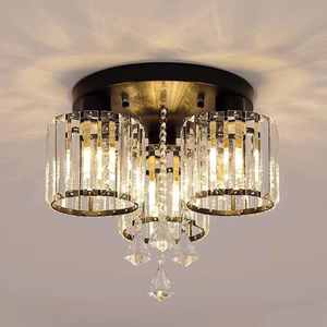 Nouveau Style forme créative plafonnier couloir balcon salon noir Cristal Led Plafonniers - Product Image 3