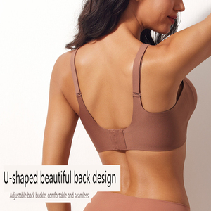 Soutien-gorge sans armatures sans coutures pour femme, à couvrance totale, push-up, bretelles réglables, dos en U, pour poitrines généreuses, usage quotidien - Product Image 2