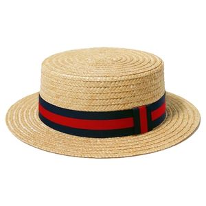 Chapeau de paille boater pour femmes et hommes, chapeau skimmer à large bord, chapeau Amish, costume de Noël, chapeau de paille naturel fait main - Product Image 2