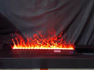 <span class=keywords><strong>Chimenea</strong></span> Eléctrica Moderna 3D con Vapor de Agua y Efecto de Fuego, Panel Plano de 600 mm, Control Remoto, Material de Acero - Product Image 2