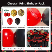 Kit d'arche de ballons guépard tendance avec rideau de pluie pour fête d'anniversaire adulte