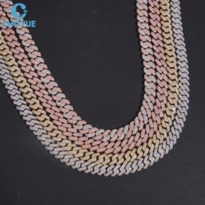 CHOYUE <b>Statement</b> <b>Necklace</b> VVS Moissanite Baguette Cut 18K Gold Plated Geometric Link Chain Luxury Unisex Party Jewelry - Product Image 1