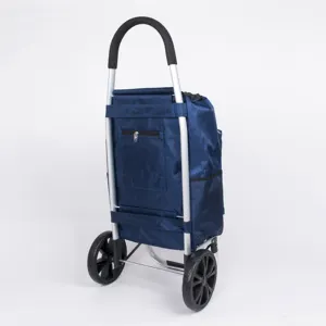 최신 접이식 재사용 가능한 휴대용 트롤리 쇼핑 카트 가방 롤러 휠 포함 - Product Image 2