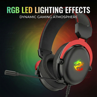 Casque de jeu filaire USB avec son RGB, design PJT-DEP2454, micro supra-auriculaire, PC, codecs dynamiques AAC, sport, voyage, IPX-4