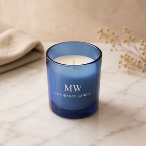 Vela Aromática en Frasco de Vidrio Azul MW, Vela Perfumada para Decoración del Hogar, Estilo Moderno - Product Image 1