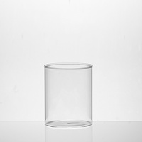 Restaurant-Zylinderförmiges Borosilikatglas Klarer Collins-Glas Kerzenhalter Flacher Boden Stiellose Wein-Collin-Gläser