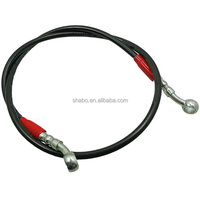Kit de Tuyau de Frein Tressé en Acier Inoxydable Universel pour Moto, Ligne Hydraulique Tressée en Acier Inoxydable Noir pour Yamaha Honda Suzuki