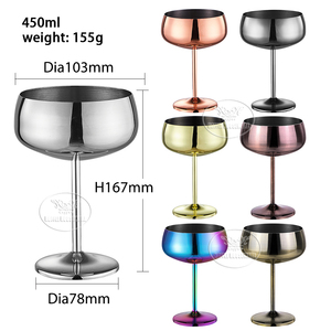 15oz <strong>Espresso</strong> <strong>Martini</strong> Cocktail Wine Goblet Stainless Steel Champagne Coupe <strong>Glasses</strong> Long Stem Margarita <strong>Glass</strong> Wedding Gift Set - Product Image 3