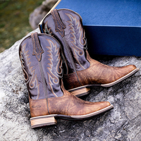 Bottes de cowboy à bout carré pour femmes bottes hautes pour femmes chaussures en cuir chaussures du désert bottes de créateur pour femmes