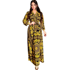 Nouvelle <span class=keywords><strong>chemise</strong></span> pour <span class=keywords><strong>femme</strong></span> imprimée à manches longues Grand Swing robe longue robe de mode élégante - Product Image 5