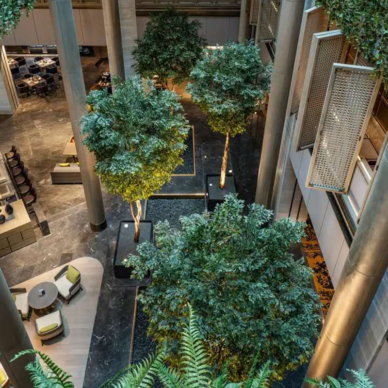 Artificial Trees Outdoor Ornamental Big Simulation Ficus Faux Plant Plastic Artificial Banyan Tree