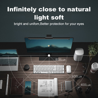 Lumière de moniteur suspendue circulaire en aluminium plat de 44 cm, cinq couleurs RGB, rétroéclairage tactile réglable, 5 W, installation magnétique