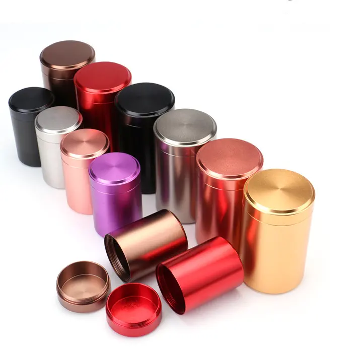 Wholesale Luxury 60ml 120ml 140ml tea canisters Aluminum Alloy Metal Can Empty Tin Candle Jar