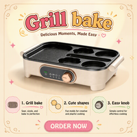 Grill électrique 5-en-1 avec plaque de cuisson 800W, thermostat réglable, zones de cuisson antiadhésives, friteuse à œufs, barbecue domestique
