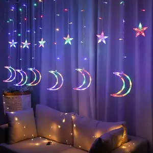 Andysom yüksek kaliteli tanıtım ledi noel dekorasyon ışıkları ay yıldız serisi peri dize işıklar tatil aydınlatma