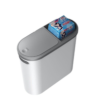 Poubelle de salle de bain sur pied 10L avec système de pression, mini-conteneur en plastique pour déchets domestiques
