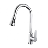 Robinet de cuisine moderne en alliage de zinc à prix d'usine, mitigeur chaud/froid à poignée unique avec douchette extractible flexible