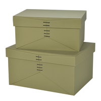 Organisateur de rangement empilable et imbriqué en cuir bleu décoratif
