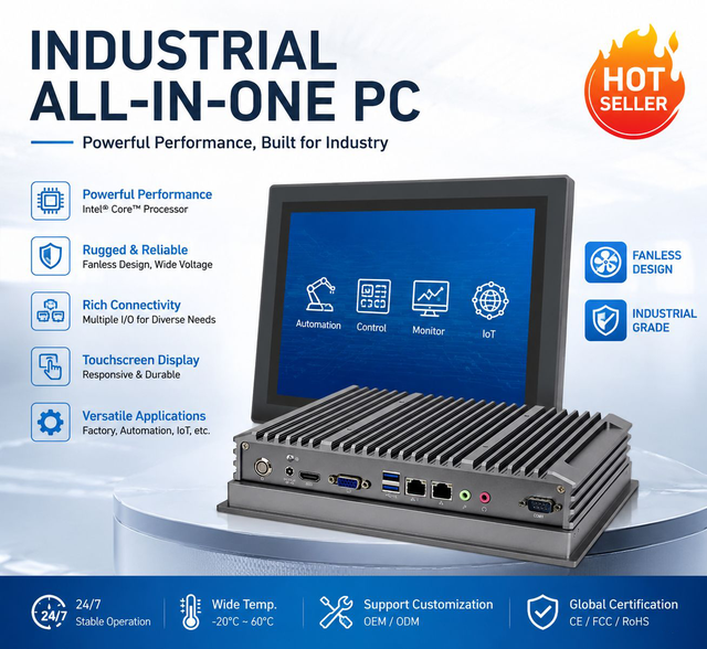 15 17 19 Inch Dual LAN Win10 Industrial Panel PC J1900/6412 I3 I5 I Linux Panel PC Fanless Industrial Computer