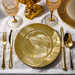 Vente en Gros Assiettes de Présentation en Plastique 13 Pouces Or / Argent / Or Rosé pour Fête de Mariage - Product Image 3
