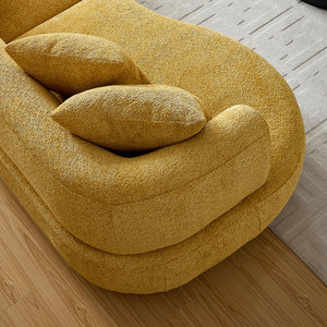 [Stock US] Canapé 4 places rembourré de 103 pouces en tissu bouclé style crème pour appartement, expédition depuis les États-Unis, support dropshipping - Product Image 2